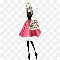 黑色时尚模特创意手绘-空若网 黑色时尚模特创意手绘-空若网