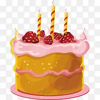 粉红色草莓生日蛋糕-空若网 粉红色草莓生日蛋糕-空若网