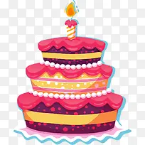 粉红可爱生日蛋糕-空若网 粉红可爱生日蛋糕-空若网