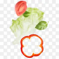 西红柿白菜叶蔬菜背景-空若网 西红柿白菜叶蔬菜背景-空若网