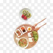 木盘水果吃饭-空若网 木盘水果吃饭-空若网