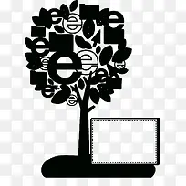黑色的字母树装饰素材-空若网 黑色的字母树装饰素材-空若网