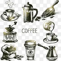 矢量装饰咖啡素材-空若网 矢量装饰咖啡素材-空若网