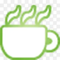 咖啡超级单声道绿色图标-空若网 咖啡超级单声道绿色图标-空若网