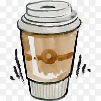 手绘水彩咖啡杯-空若网 手绘水彩咖啡杯-空若网