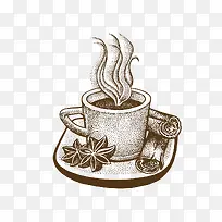 手绘咖啡矢量素材-空若网 手绘咖啡矢量素材-空若网