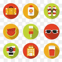 扁平化圆形度假图标-空若网 扁平化圆形度假图标-空若网