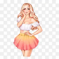 手绘时尚女孩-空若网 手绘时尚女孩-空若网