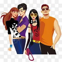 扁平时尚人物-空若网 扁平时尚人物-空若网