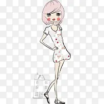 可爱卡通时尚女孩-空若网 可爱卡通时尚女孩-空若网