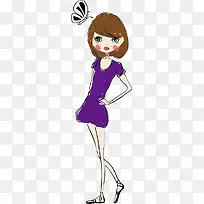 可爱卡通时尚女孩-空若网 可爱卡通时尚女孩-空若网