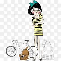 可爱卡通时尚女孩-空若网 可爱卡通时尚女孩-空若网