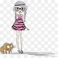 可爱卡通时尚女孩-空若网 可爱卡通时尚女孩-空若网