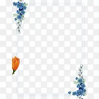 手绘蓝色小花边框-空若网 手绘蓝色小花边框-空若网