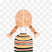 橙色可爱背景少女-空若网 橙色可爱背景少女-空若网