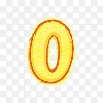 橙色手绘字母数字0-空若网 橙色手绘字母数字0-空若网
