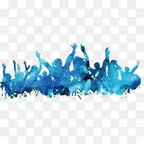 人物蓝色水彩海报背景素材-空若网 人物蓝色水彩海报背景素材-空若网