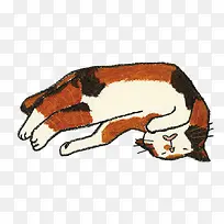 手绘插画睡觉的猫-空若网 手绘插画睡觉的猫-空若网
