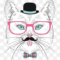 手绘时尚卡通小猫-空若网 手绘时尚卡通小猫-空若网