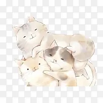 水彩手绘猫咪-空若网 水彩手绘猫咪-空若网