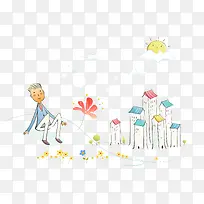 矢量手绘插画-空若网 矢量手绘插画-空若网