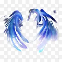 手绘水彩蓝色紫色的翅膀-空若网 手绘水彩蓝色紫色的翅膀-空若网