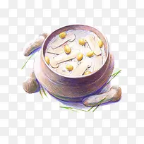 彩绘食物鲜汤-空若网 彩绘食物鲜汤-空若网