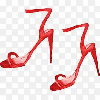 手绘红色高跟鞋-空若网 手绘红色高跟鞋-空若网