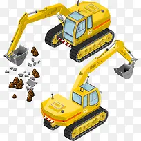 矢量工程机械挖掘机素材-空若网 矢量工程机械挖掘机素材-空若网
