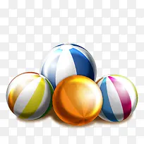4个彩色沙滩球矢量素材-空若网 4个彩色沙滩球矢量素材-空若网