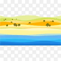 扁平化海景插画-空若网 扁平化海景插画-空若网