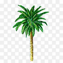 手绘椰树沙滩插画-空若网 手绘椰树沙滩插画-空若网