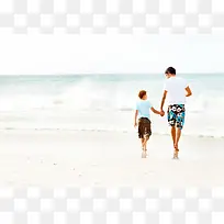 高清摄影海报沙滩海父子俩-空若网 高清摄影海报沙滩海父子俩-空若网