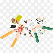 矢量扁平化办公图案-空若网 矢量扁平化办公图案-空若网