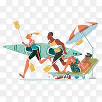 沙滩扁平化人物-空若网 沙滩扁平化人物-空若网