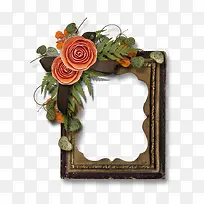 橙色花装饰的边框-空若网 橙色花装饰的边框-空若网