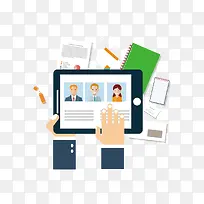 矢量平板电脑办公素材-空若网 矢量平板电脑办公素材-空若网