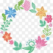 手绘花朵边框-1-空若网 手绘花朵边框-1-空若网