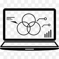 笔记本电脑数据分析图形在屏幕界图标-空若网 笔记本电脑数据分析图形在屏幕界图标-空若网