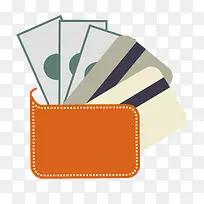 扁平化的钱包和银行卡-空若网 扁平化的钱包和银行卡-空若网
