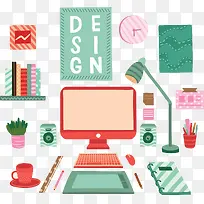 可爱红色台式电脑-空若网 可爱红色台式电脑-空若网