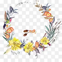 水彩花环-空若网 水彩花环-空若网