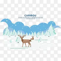 水彩小鹿贺卡-空若网 水彩小鹿贺卡-空若网