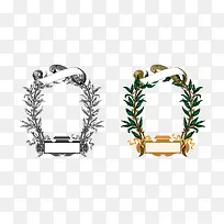 矢量卡通手绘树叶边框花环-空若网 矢量卡通手绘树叶边框花环-空若网