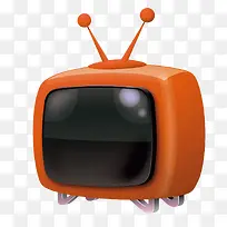 矢量橘黄色卡通电视-空若网 矢量橘黄色卡通电视-空若网