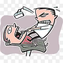 补牙搞笑插画-空若网 补牙搞笑插画-空若网