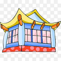 可爱蓝色卡通房子-空若网 可爱蓝色卡通房子-空若网