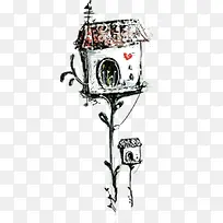 卡通手绘人物房子插画-空若网 卡通手绘人物房子插画-空若网