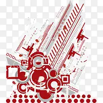 矢量红色科技图案-空若网 矢量红色科技图案-空若网