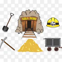 金矿手绘矢量图-空若网 金矿手绘矢量图-空若网